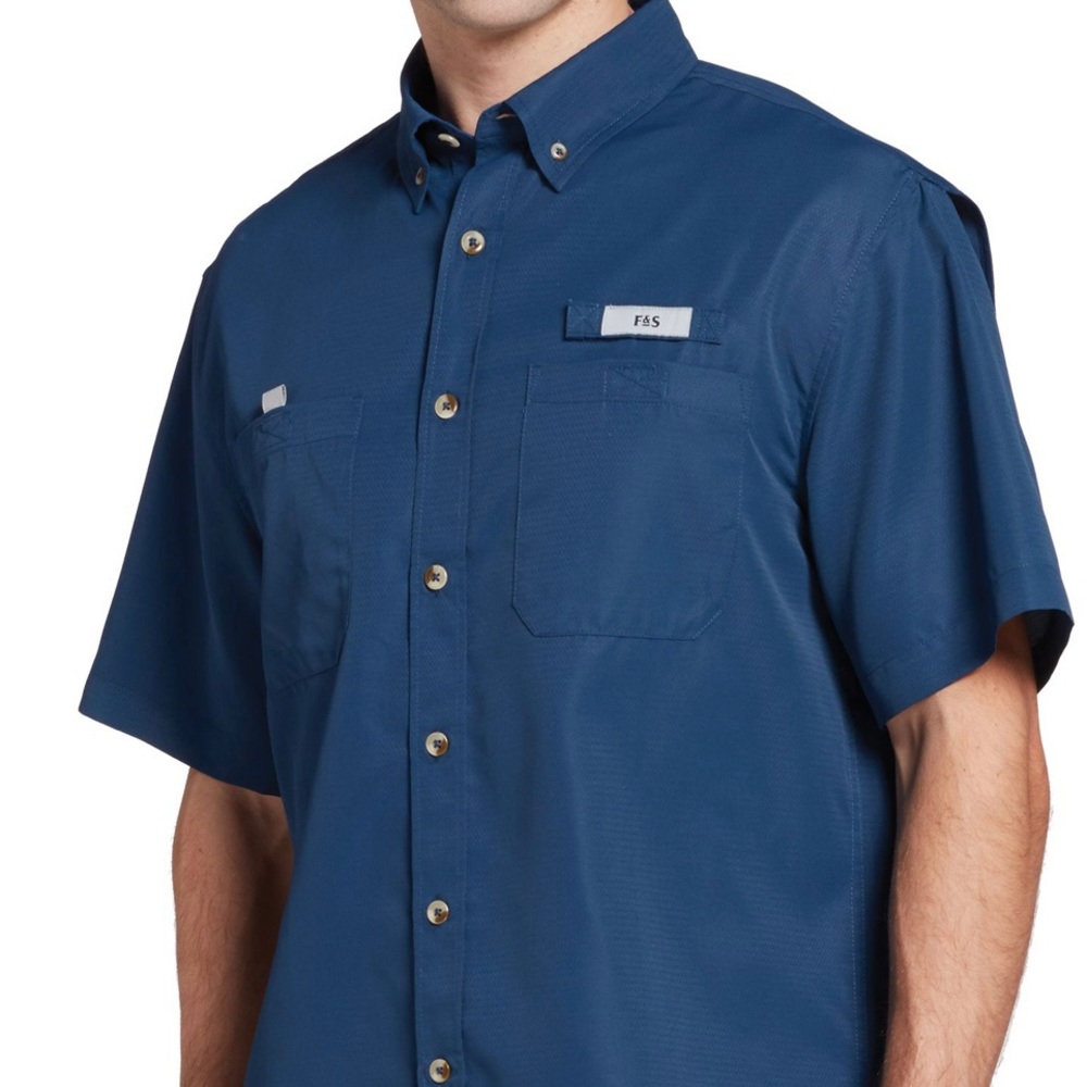 NWT Mens Field & Stream Navy Latitude II Short Sleeve Button Up Shirt SZ Small